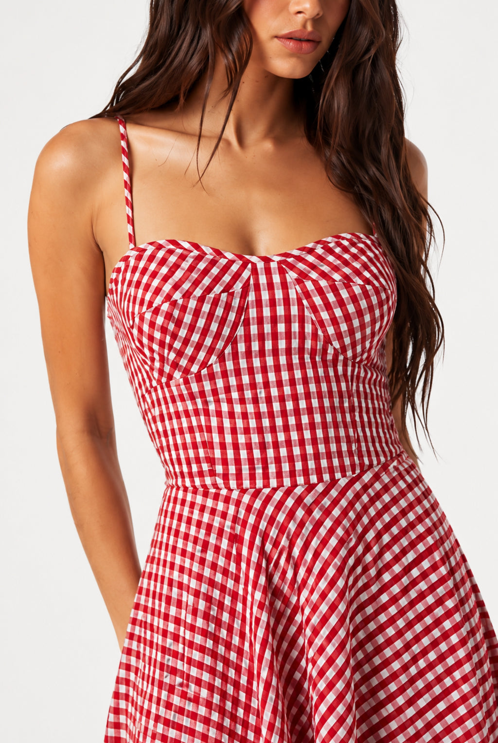 Scarlet Gingham Midi Dress