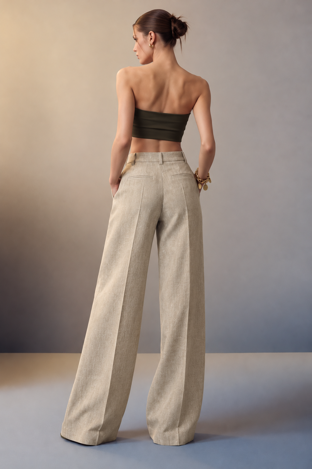 Oasis High-Waisted Wide-Leg Trousers