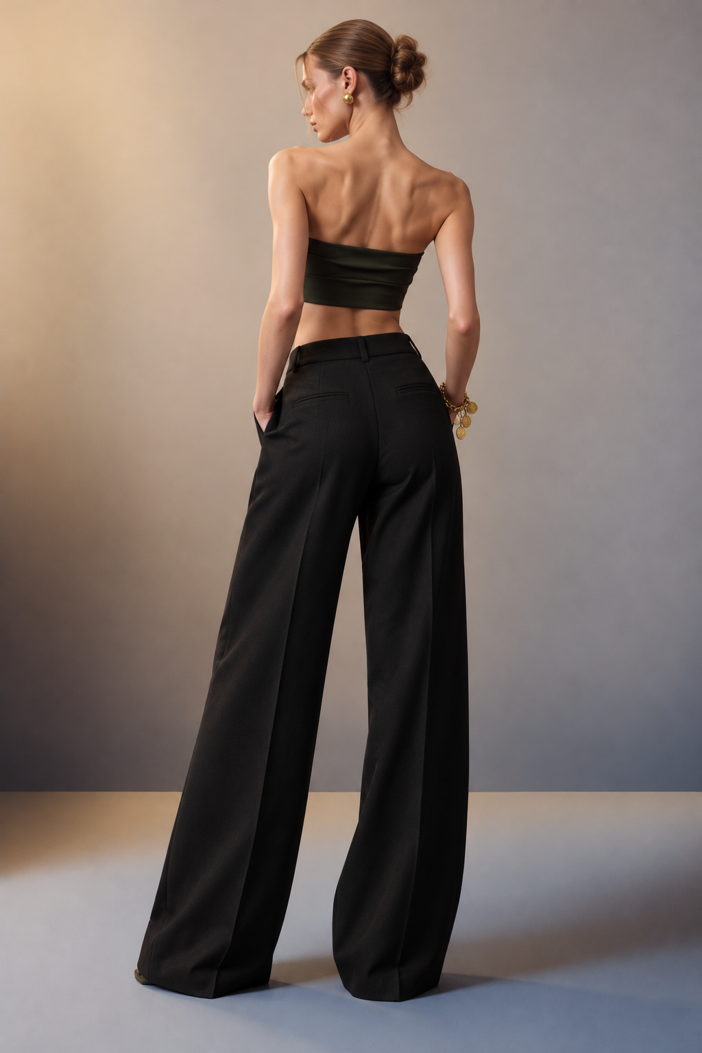 Oasis High-Waisted Wide-Leg Trousers