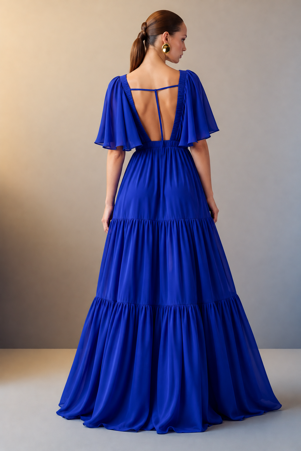 Bluesette Royal Blue Tiered Maxi Dress