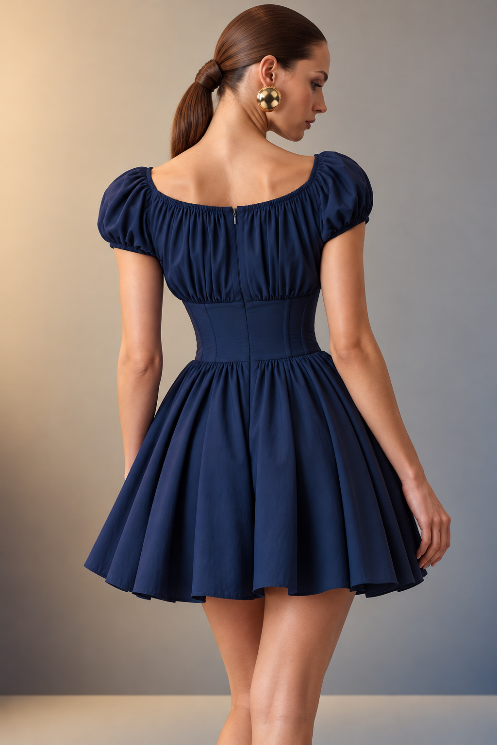 Ethereal Breeze Blue Corset Mini Dress