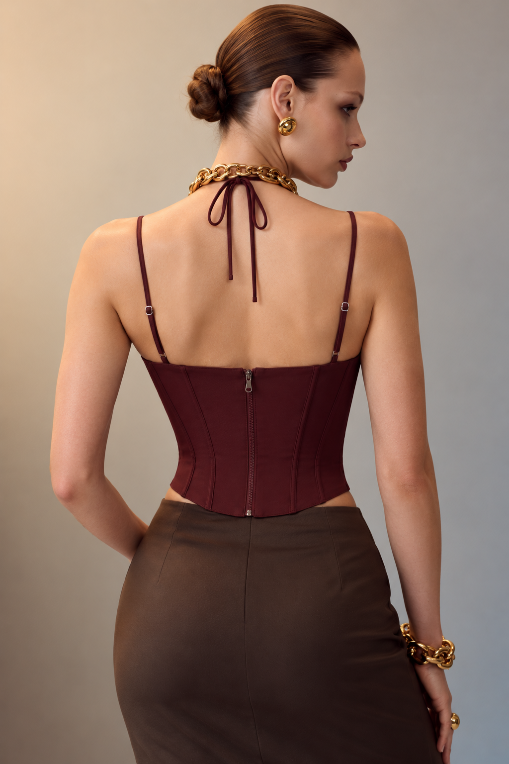 Wren Maroon Corset Top