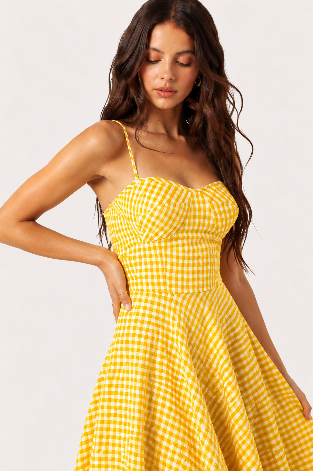 Scarlet Gingham Midi Dress