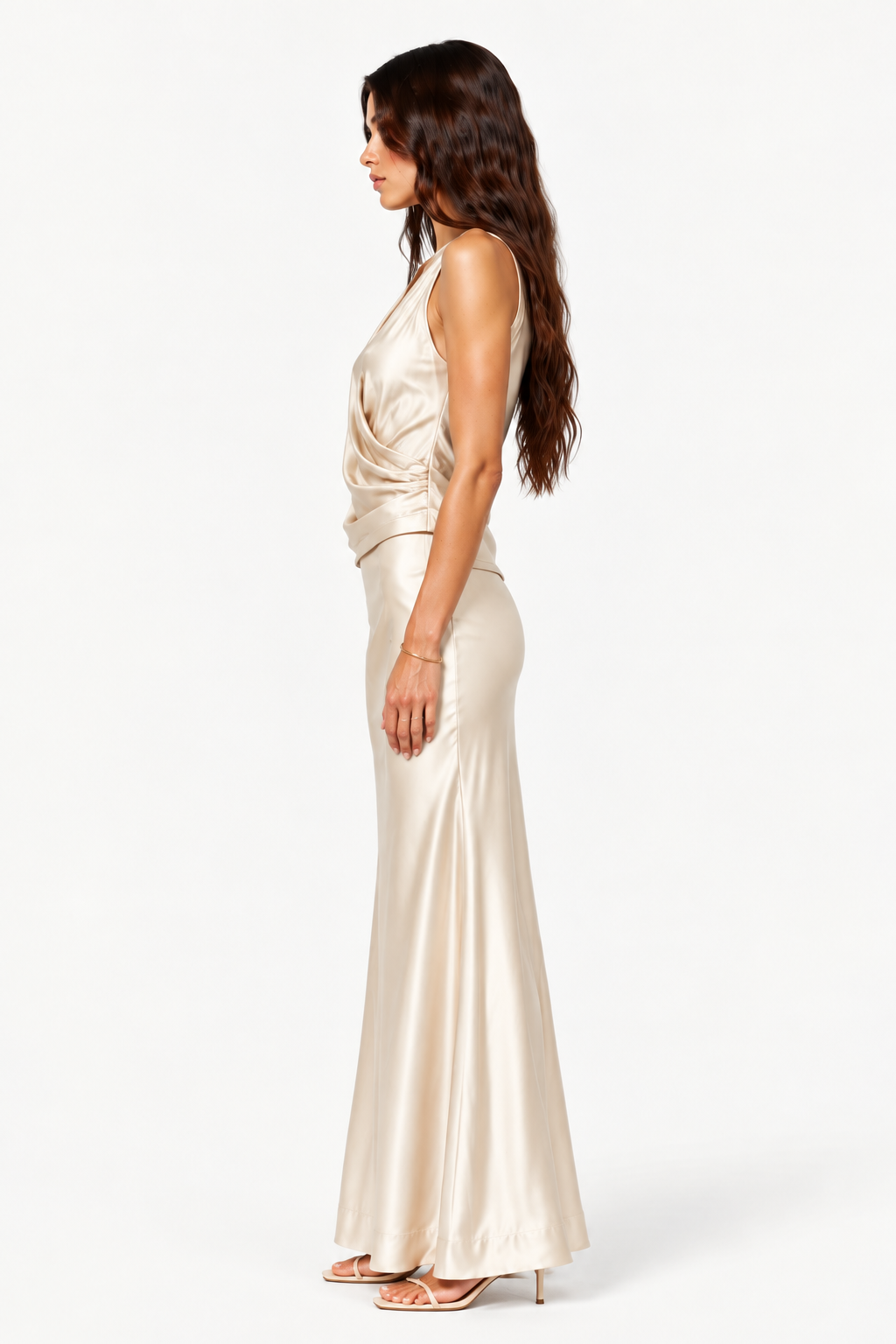 Élan Draped Satin Top