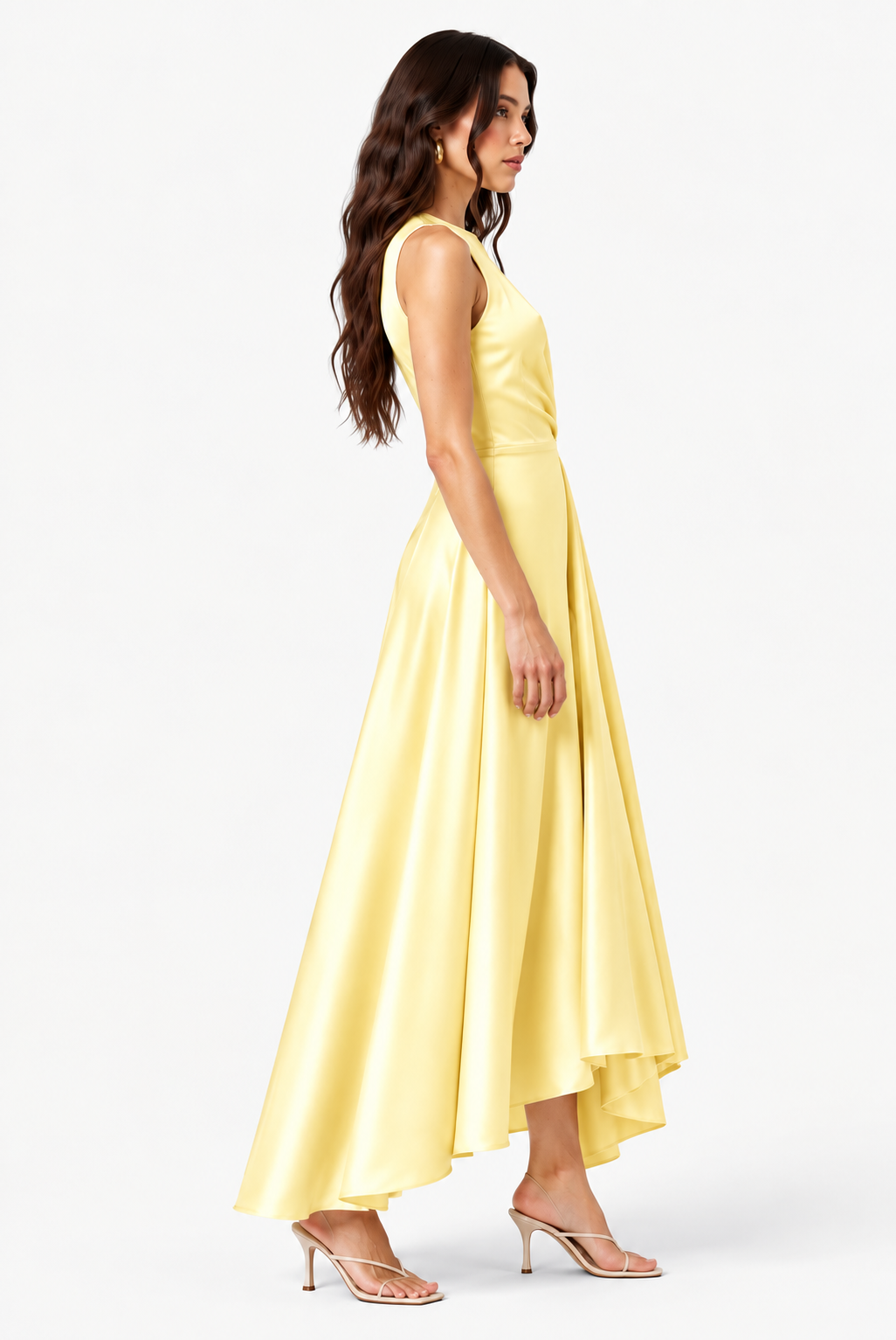Solenne Twist Satin Maxi Dress