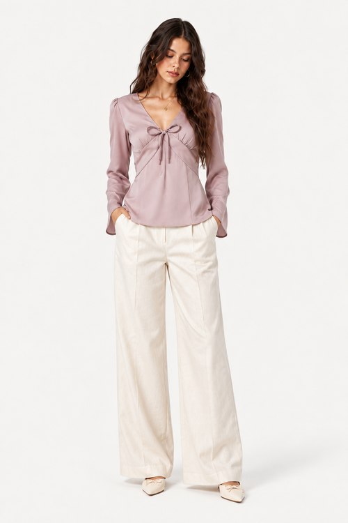 Amelie Satin Bow Top