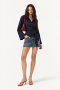Monroe Wrap Pinstripe Shirt