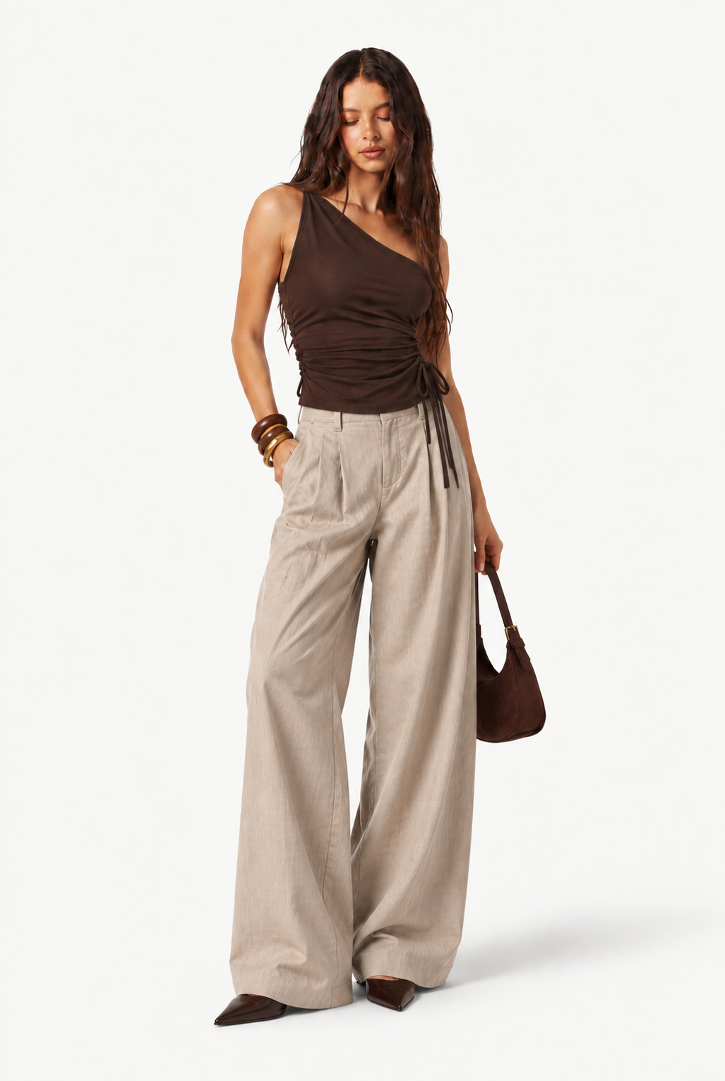Sienna Ruched One-Shoulder Top