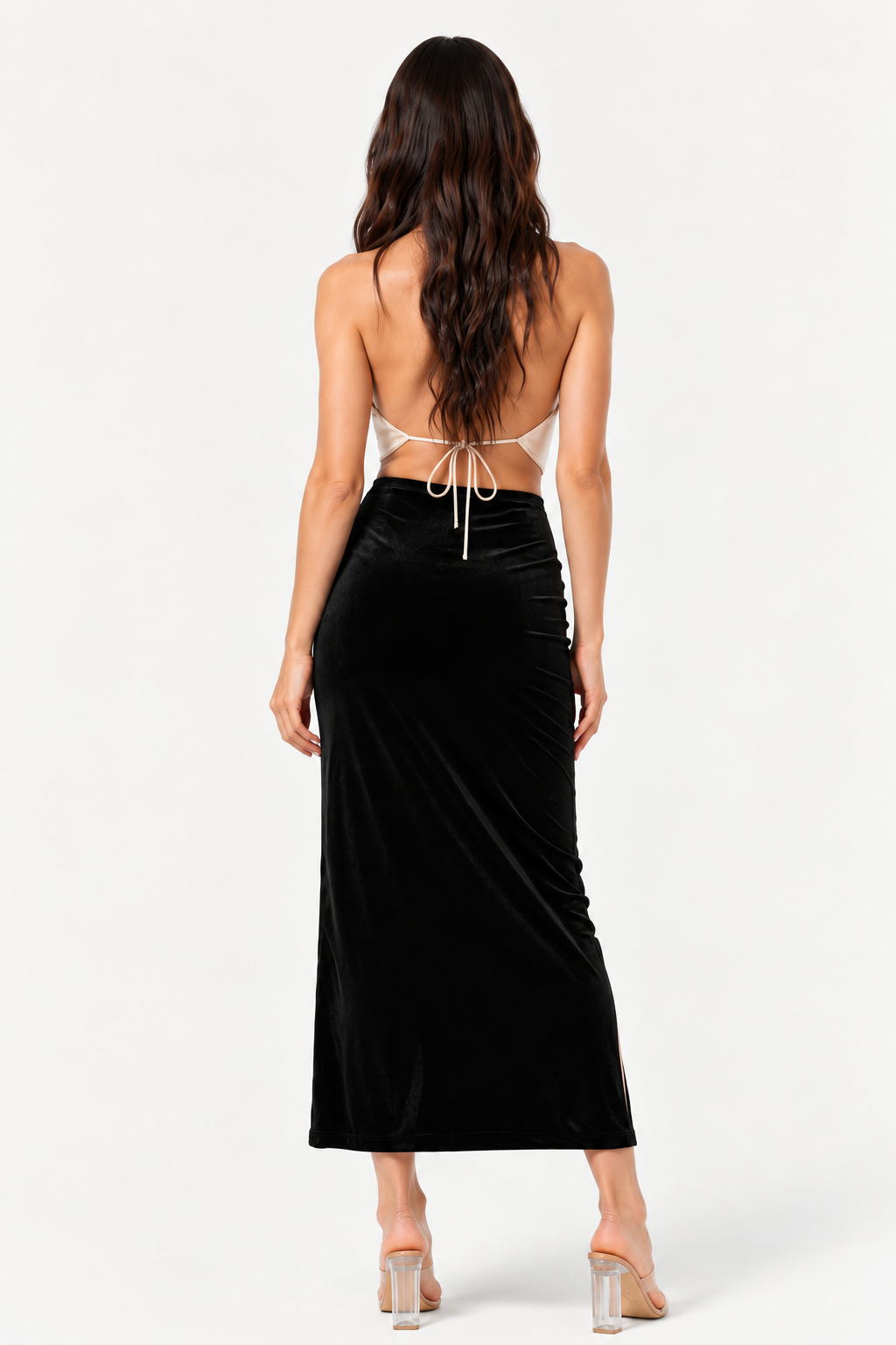 Noiré Velvet Maxi Skirt