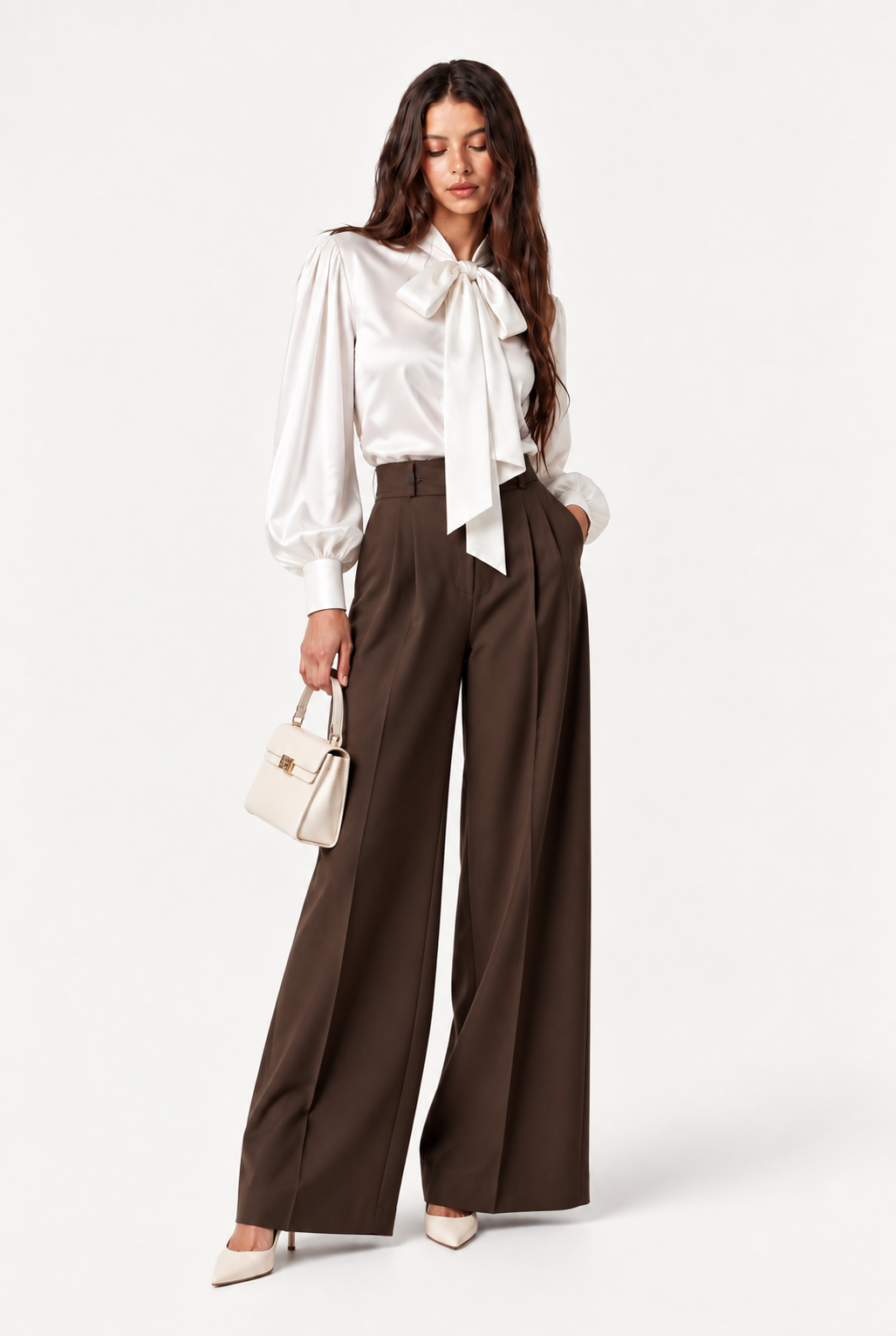 Celeste Satin Bow Shirt