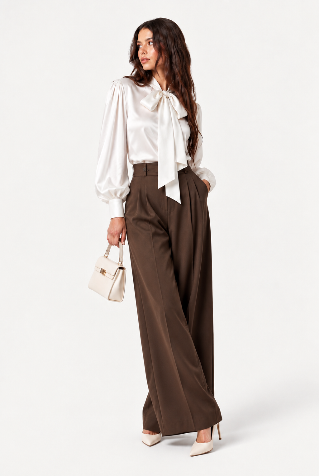 Celeste Satin Bow Shirt