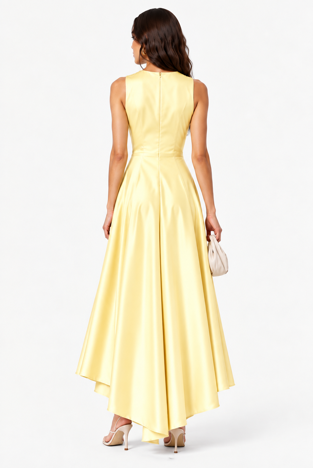 Solenne Twist Satin Maxi Dress