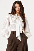 Celeste Satin Bow Shirt