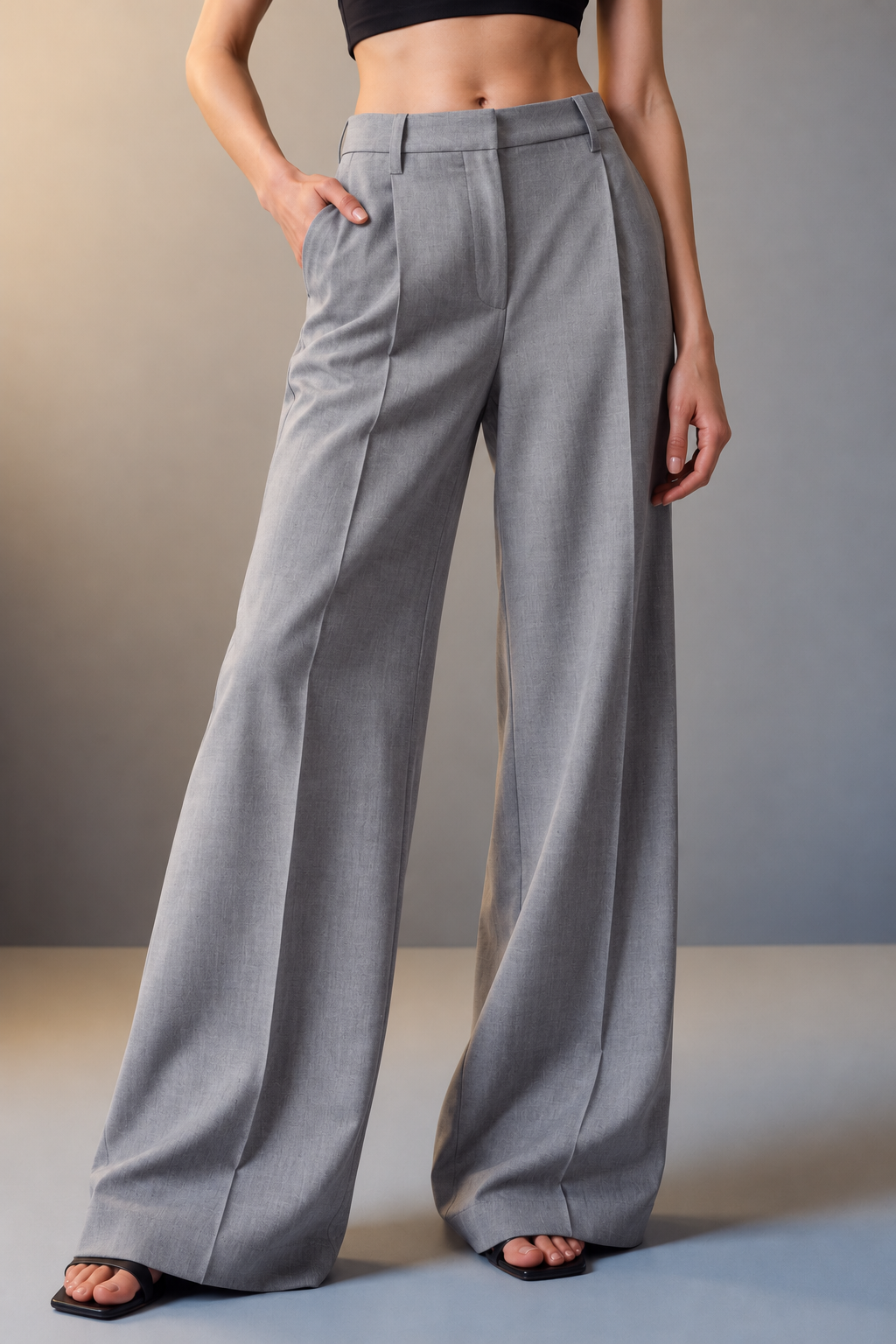 Oasis High-Waisted Wide-Leg Trousers