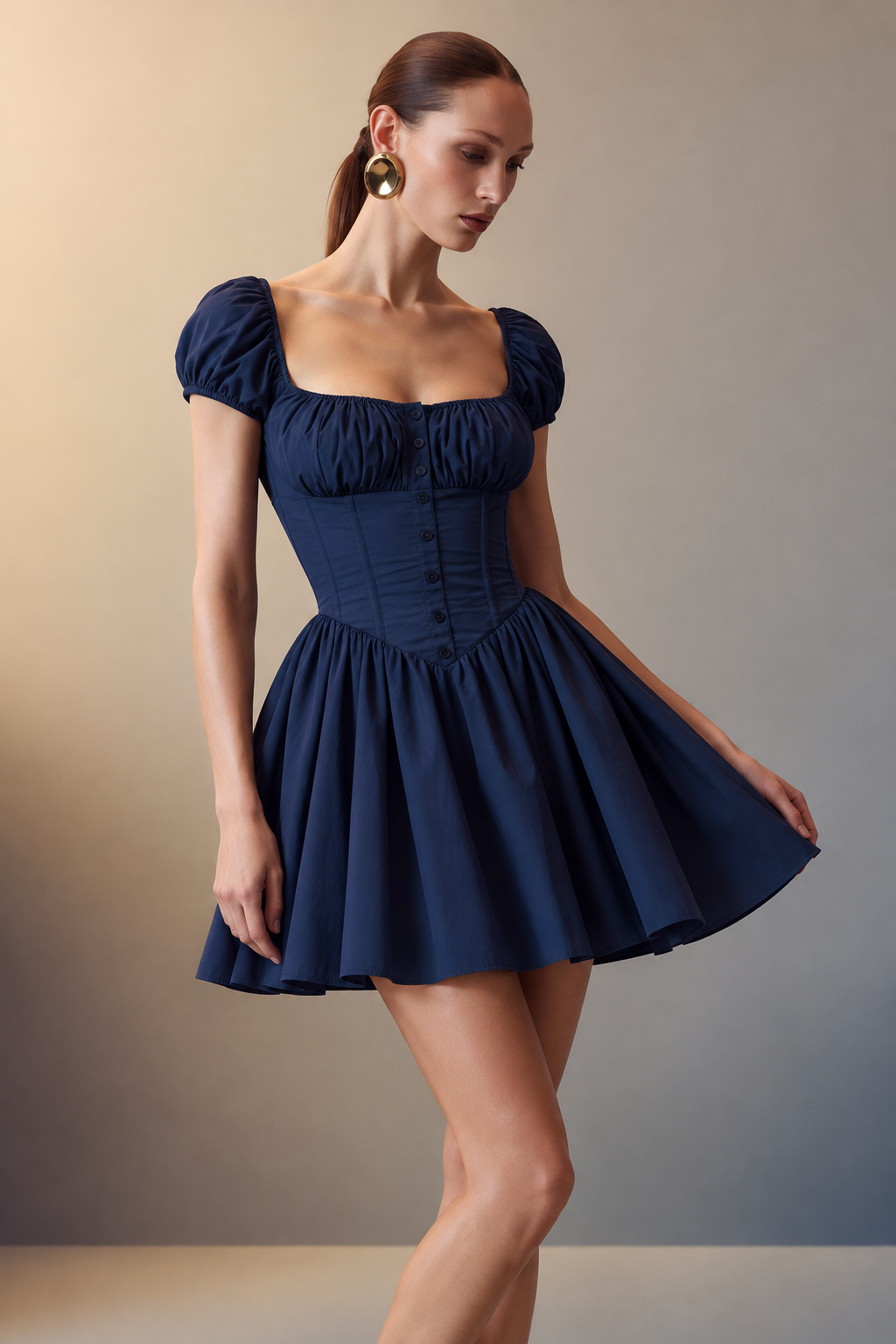 Ethereal Breeze Blue Corset Mini Dress