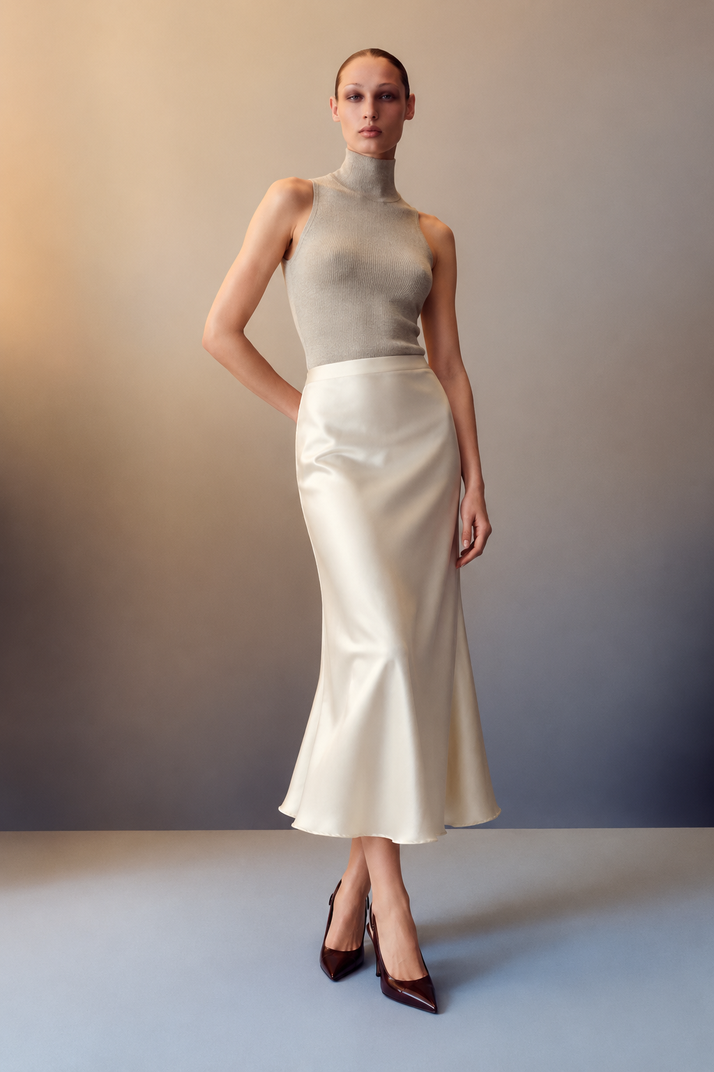 Luna Satin Maxi Skirt
