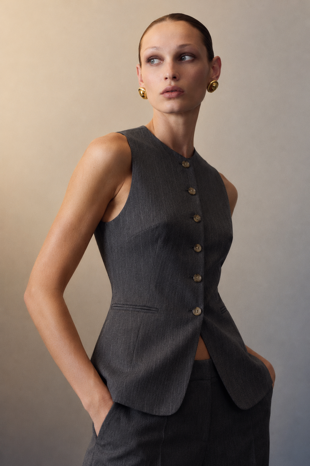 Darius Pinstriped Tailored Waistcoat