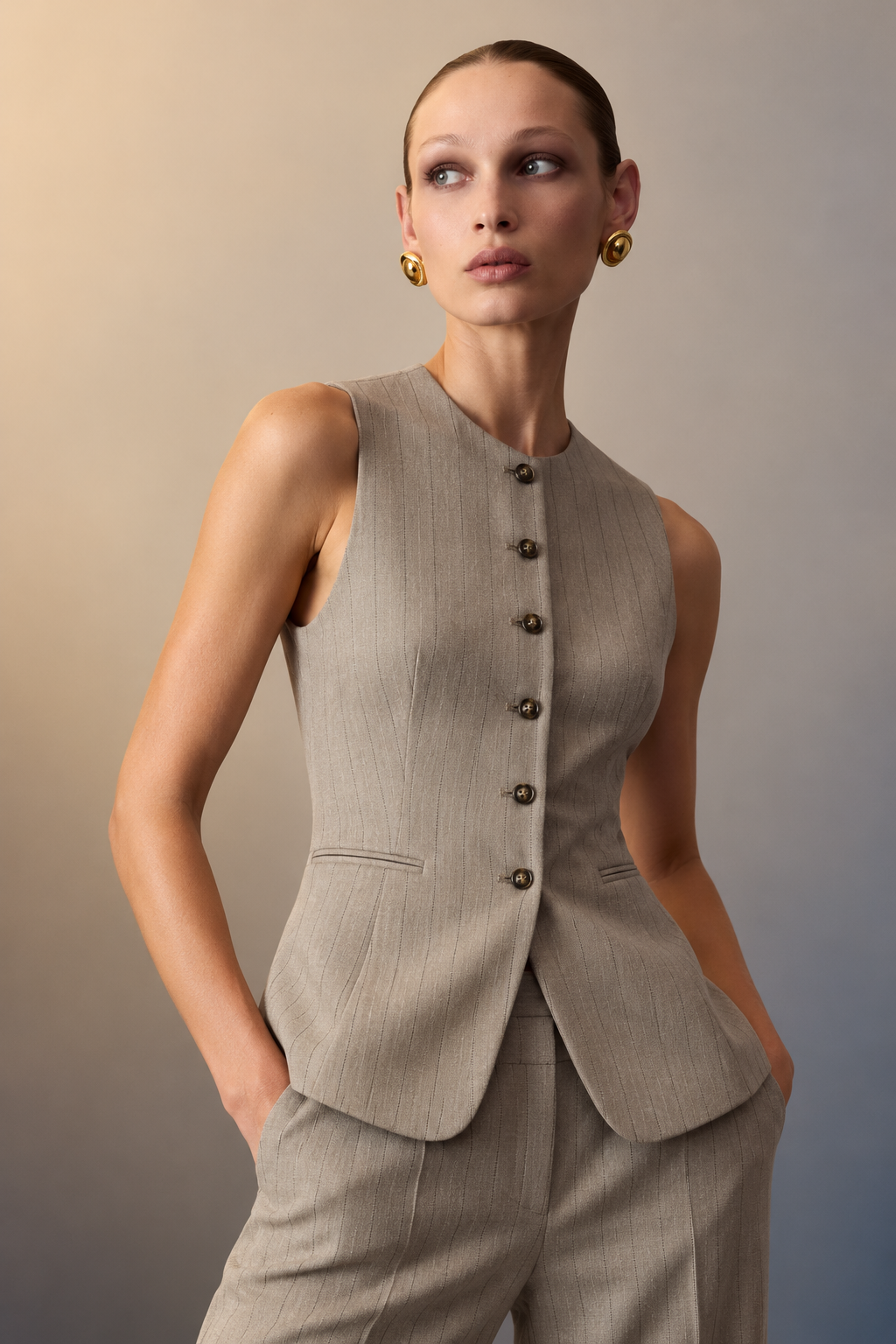 Darius Pinstriped Tailored Waistcoat