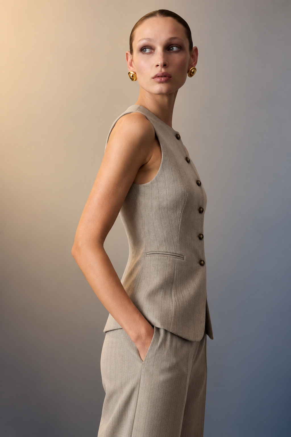 Darius Pinstriped Tailored Waistcoat