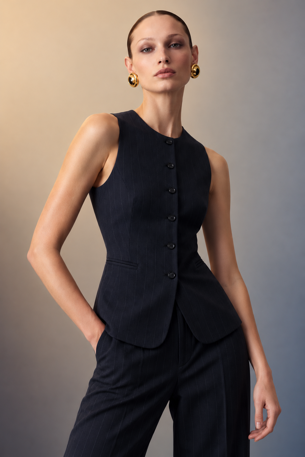 Darius Pinstriped Tailored Waistcoat