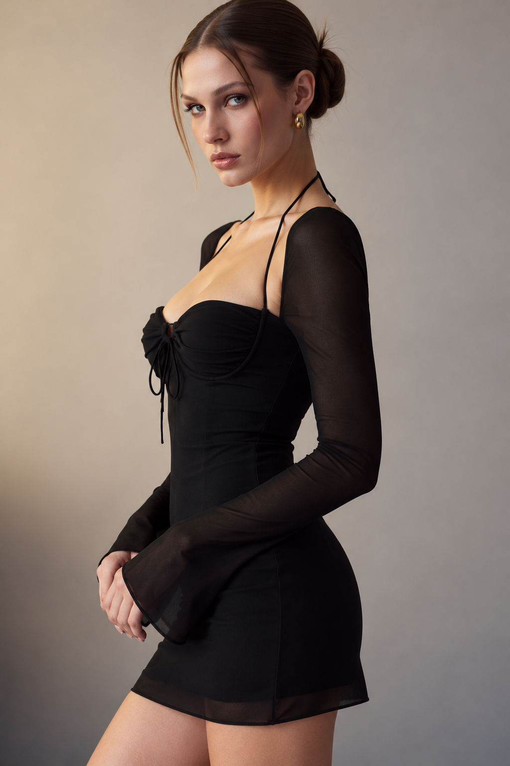 Lisbeth Halter Neck Mini Dress