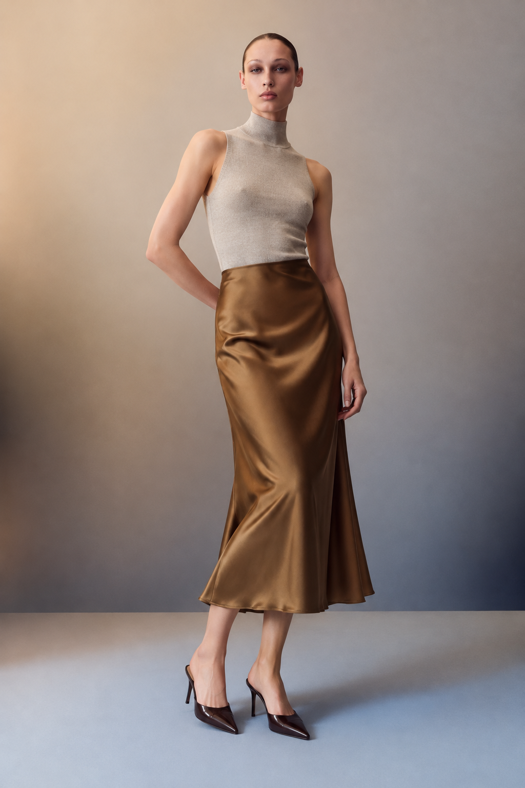 Luna Satin Maxi Skirt