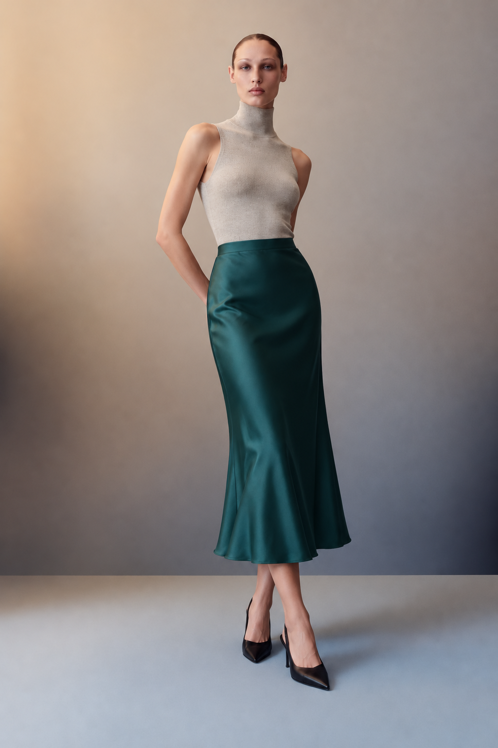 Luna Satin Maxi Skirt