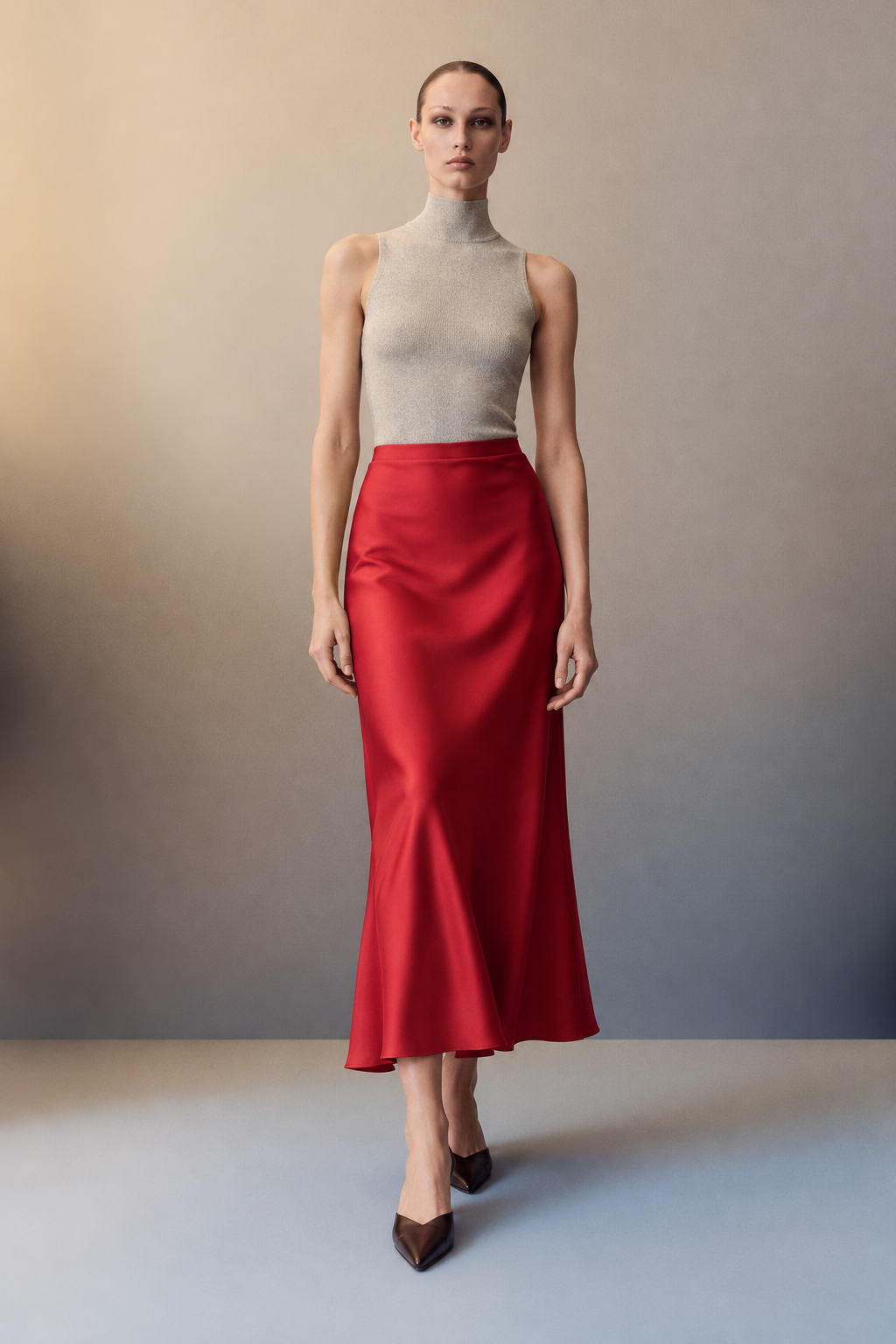Luna Satin Maxi Skirt