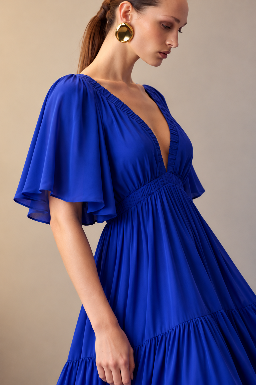 Bluesette Royal Blue Tiered Maxi Dress