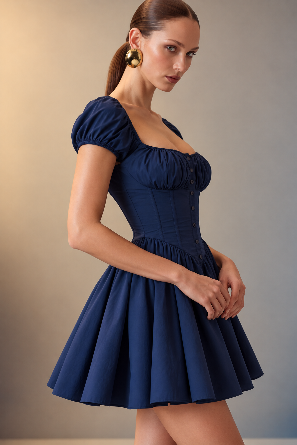 Ethereal Breeze Blue Corset Mini Dress