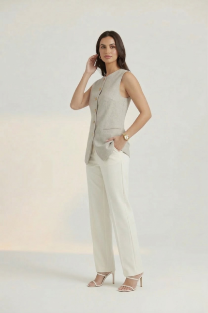 Vestique Long Waistcoat - Grey