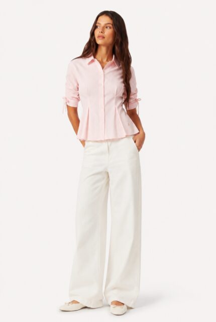 Blush Whisper Peplum Shirt